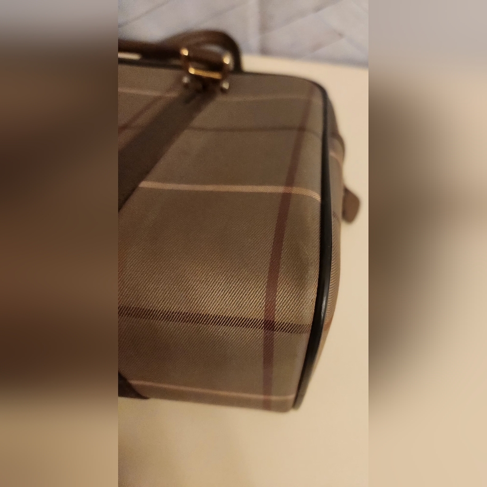 Burberrys Brown Nova Check Plaid Canvas And Leather Bag. Gorgeous Vintage Bag! - Picture 14 of 16